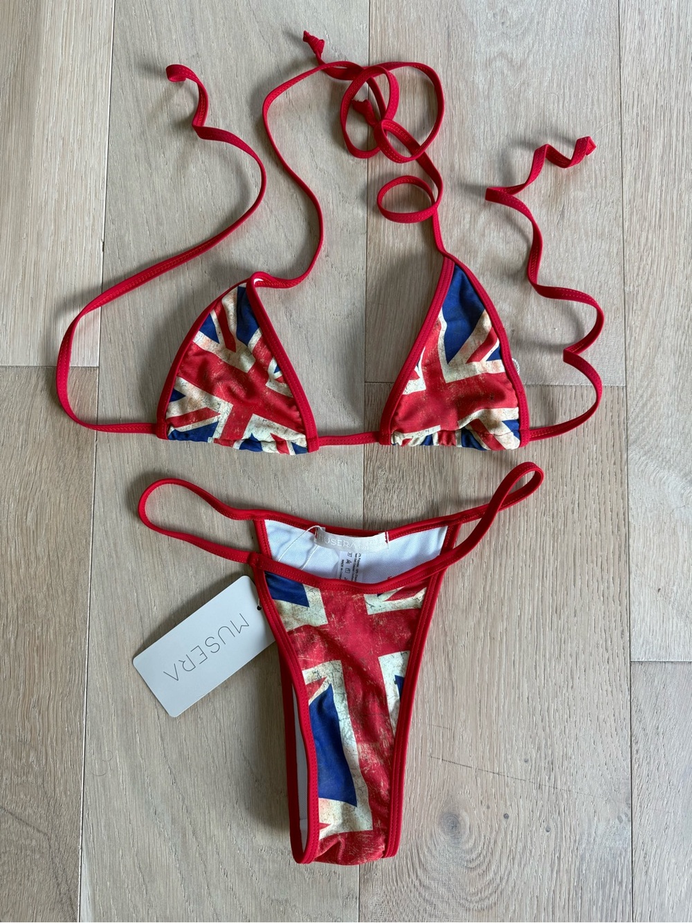 Nuséa Red Union Jack Triangle Bikini